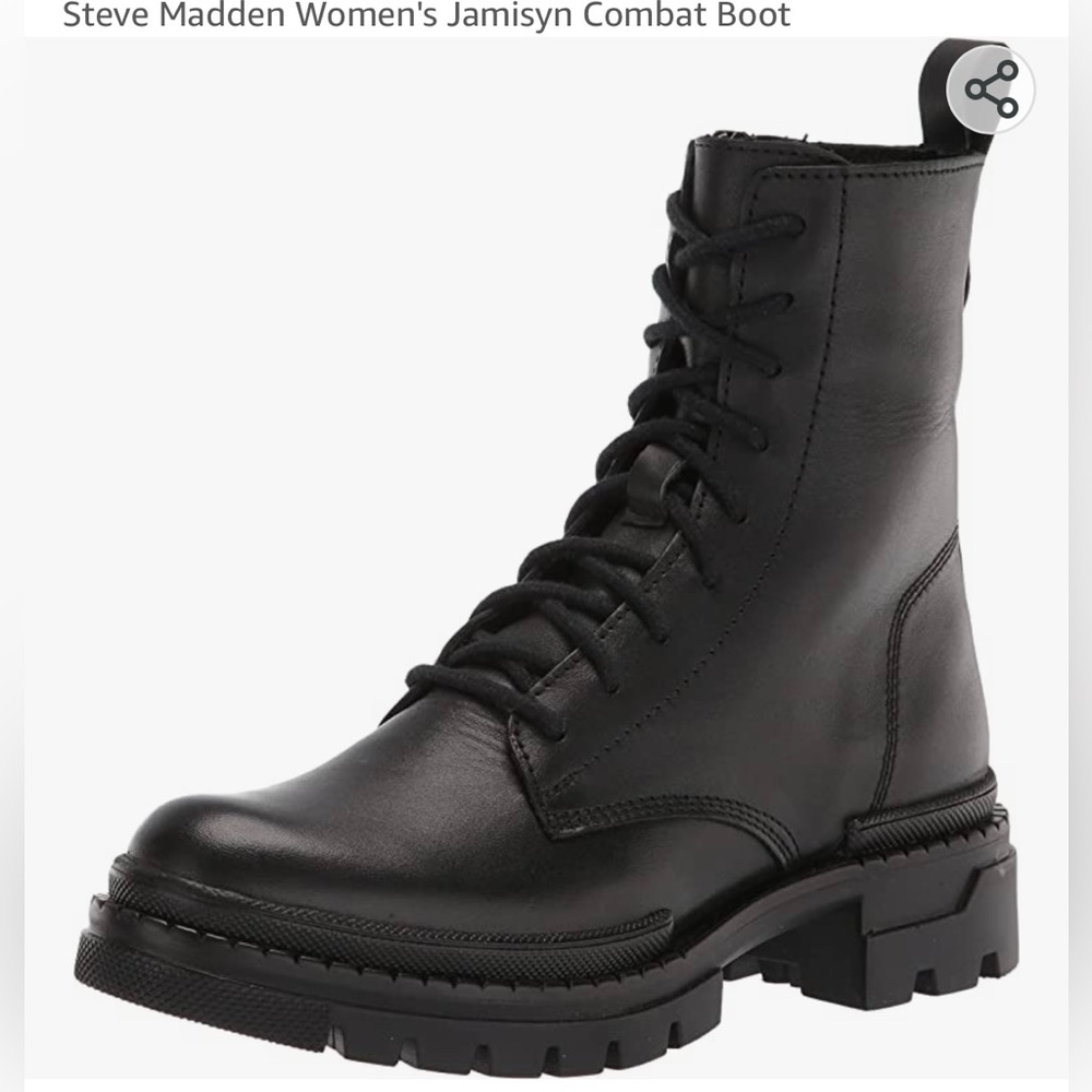 New Black Steve Madden Jamisyn combat boots 👢
